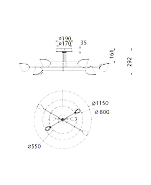 Capuccina 115 cm Ceiling Lamp