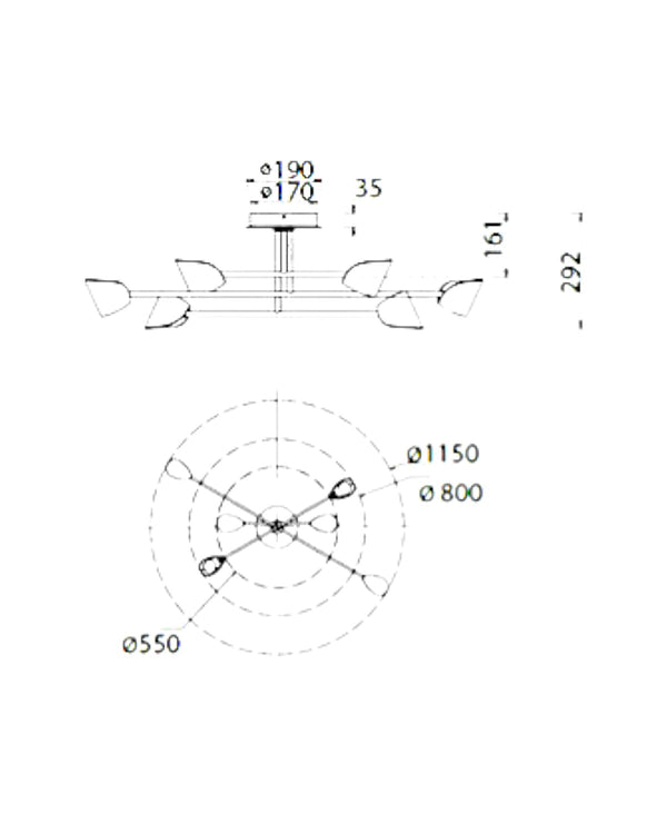 Capuccina 115 cm Ceiling Lamp
