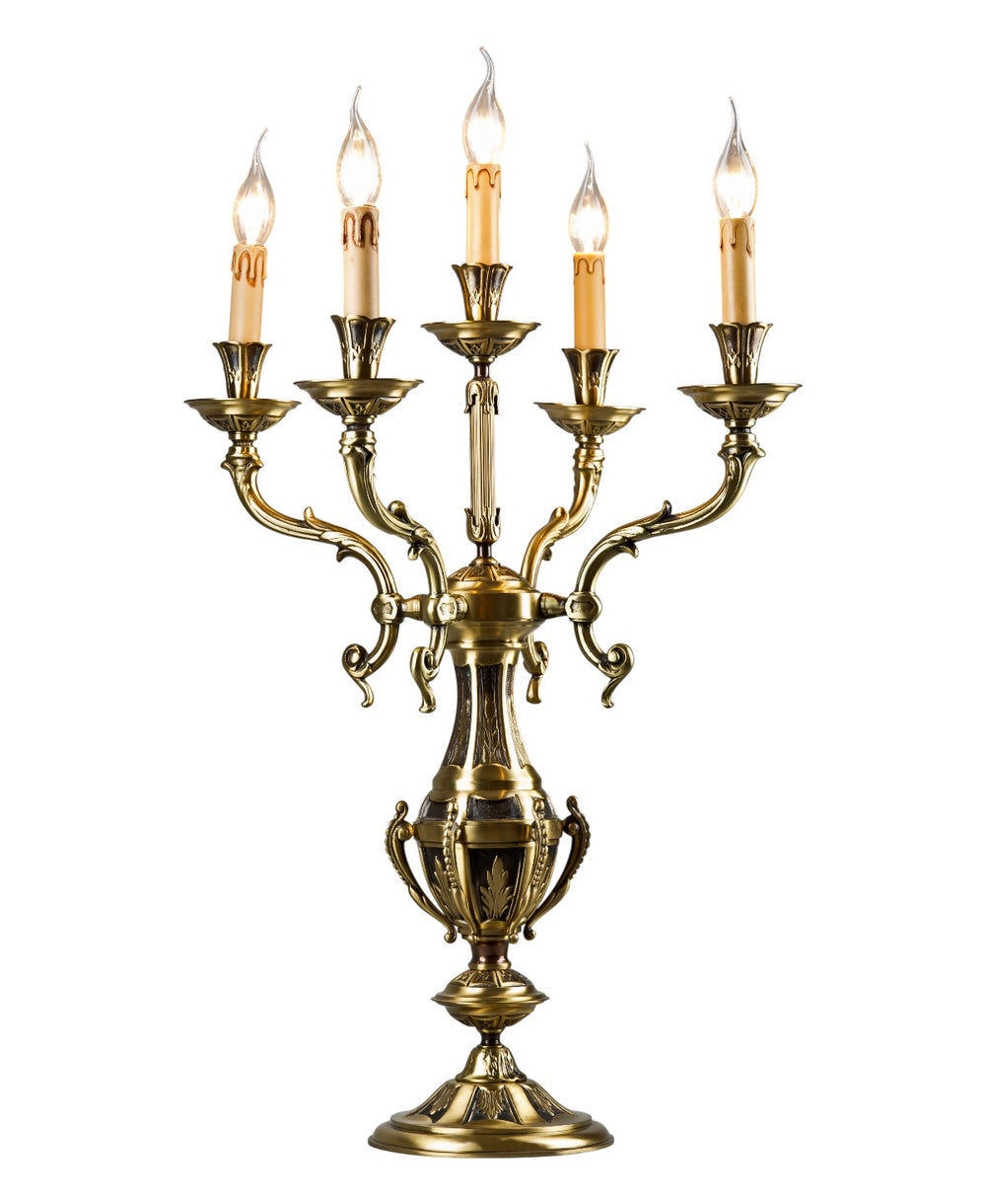 Lenoir Antique Brass 5-Arm Lampshade