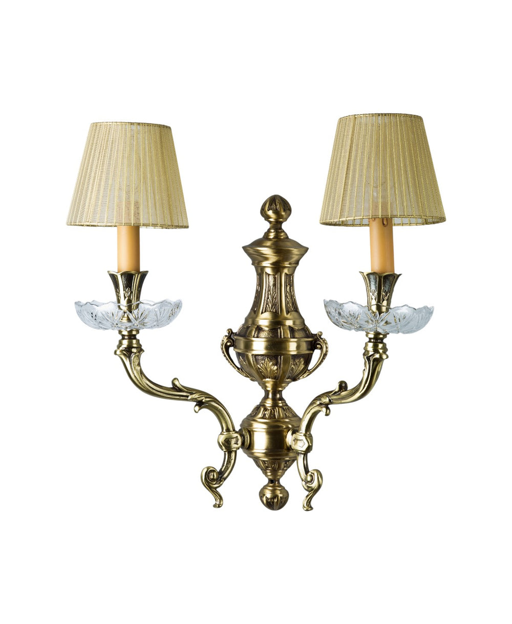 Lenoir Distressed Brass Sconce with Shade
