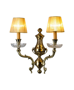Lenoir Distressed Brass Sconce with Shade