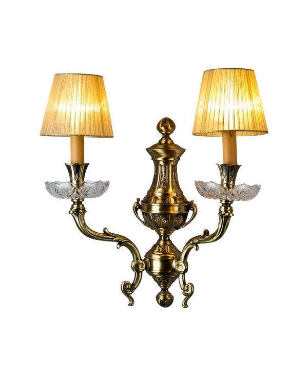 Lenoir Distressed Brass Sconce with Shade