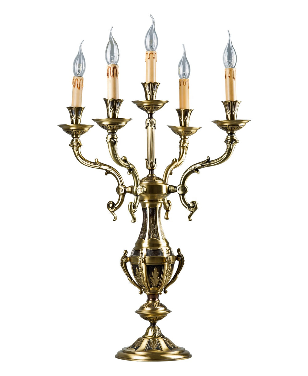 Lenoir Antique Brass 5-Arm Lampshade