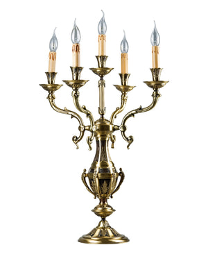 Lenoir Antique Brass 5-Arm Lampshade