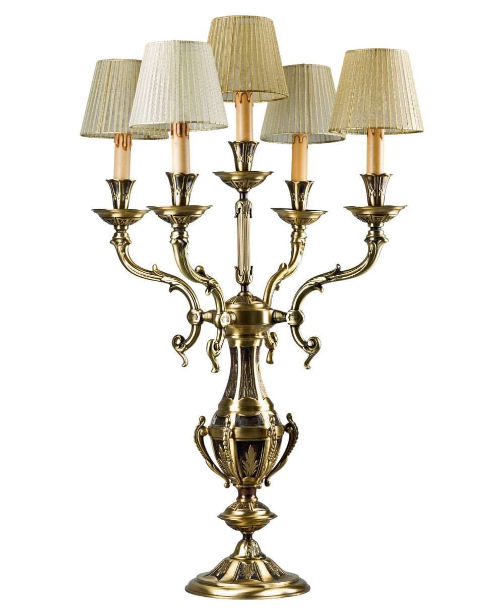 Lenoir Antique Brass 5-Arm Lampshade