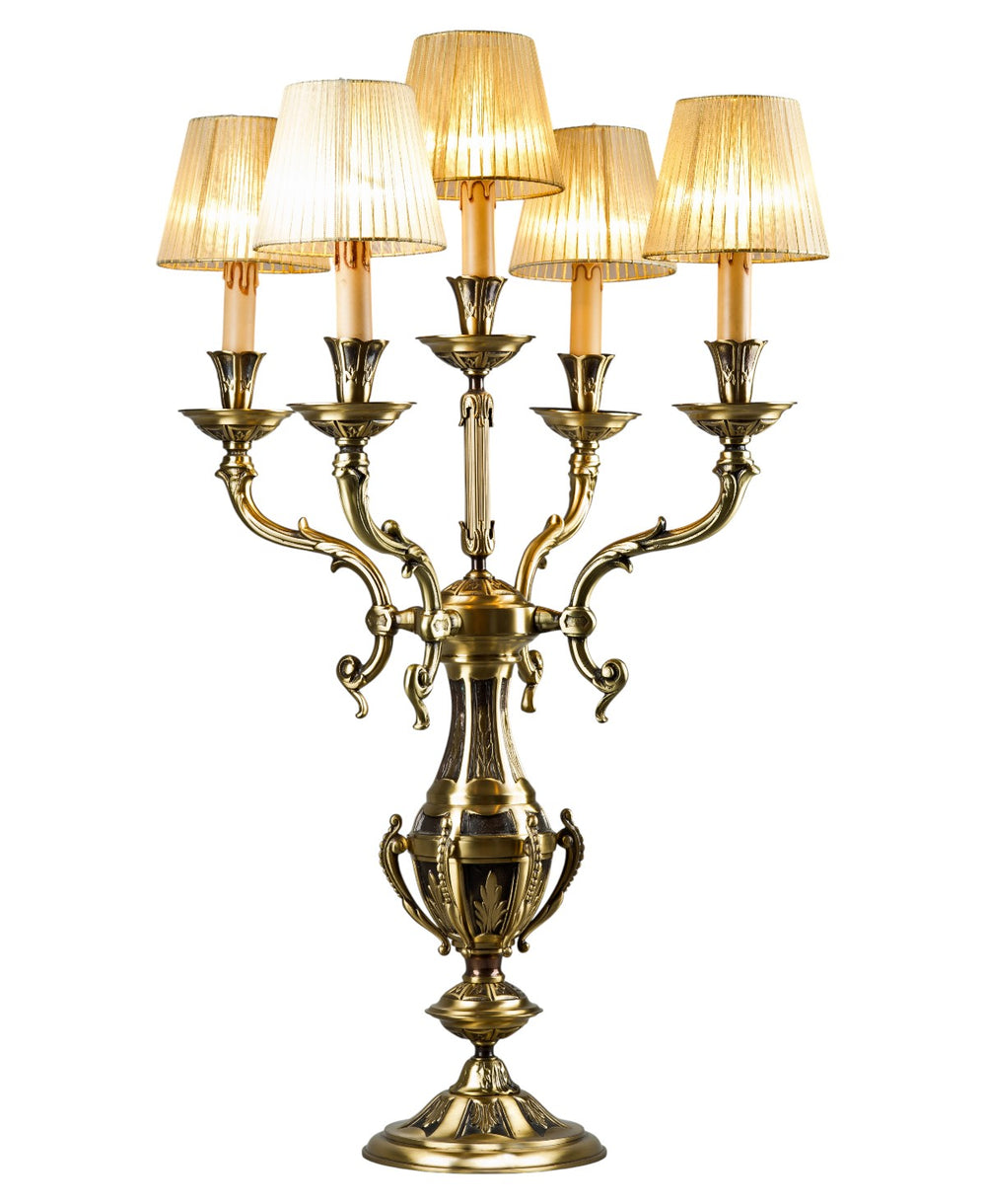 Lenoir Antique Brass 5-Arm Lampshade