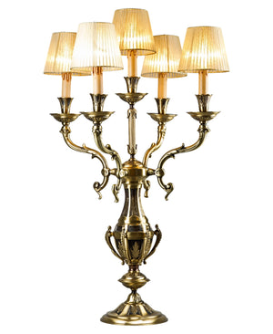 Lenoir Antique Brass 5-Arm Lampshade