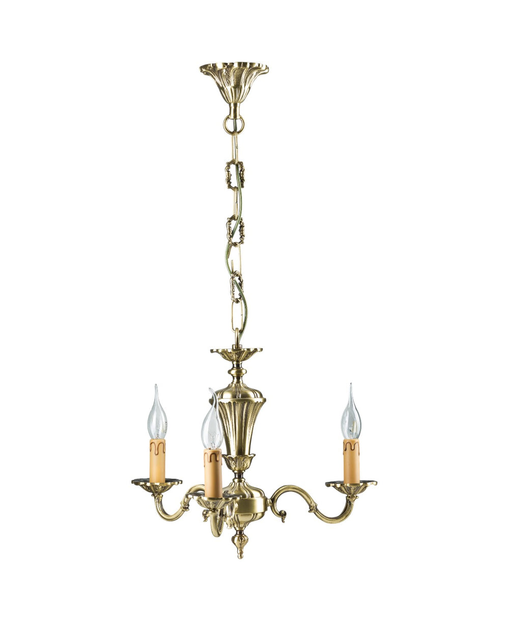 Licio 3-Arm Antique Brass Chandelier
