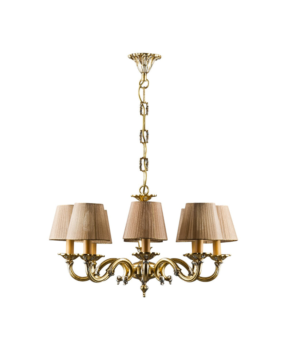 Licio 8-Arm Chandelier with Gold/Silver Leaf Shade