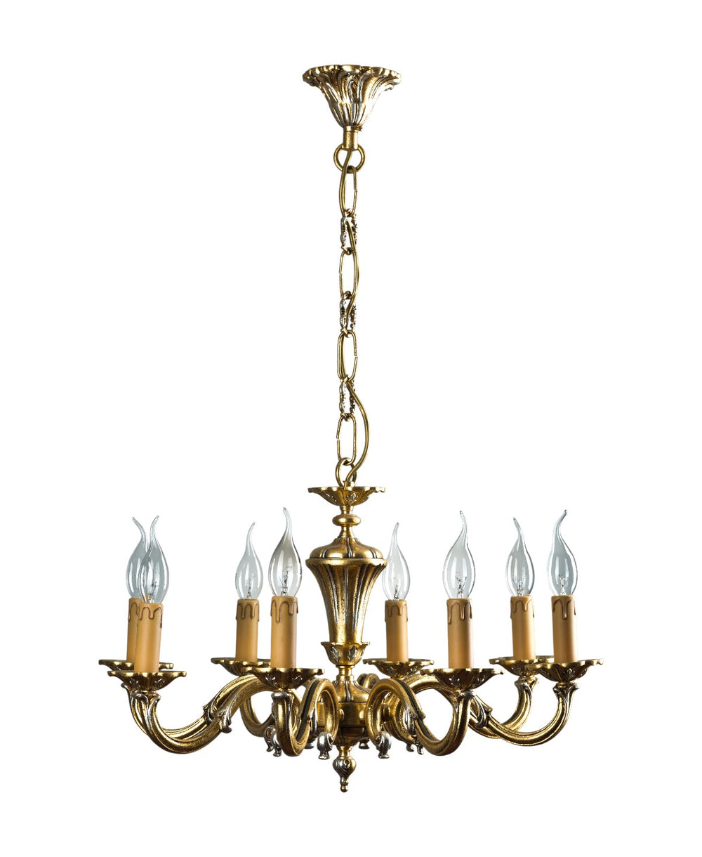 Licio 8-Arm Gold/Silver Leaf Chandelier
