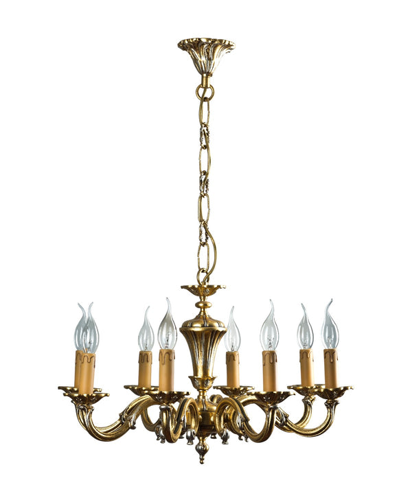 Licio 8-Arm Gold/Silver Leaf Chandelier