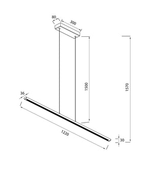 Lineal 122 cm Mat Altın Sarkıt