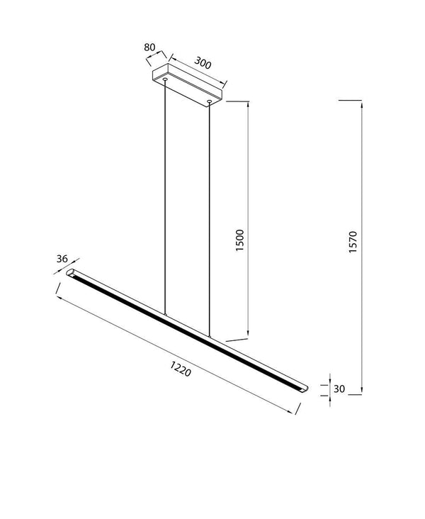 Lineal 122 cm Mat Altın Sarkıt
