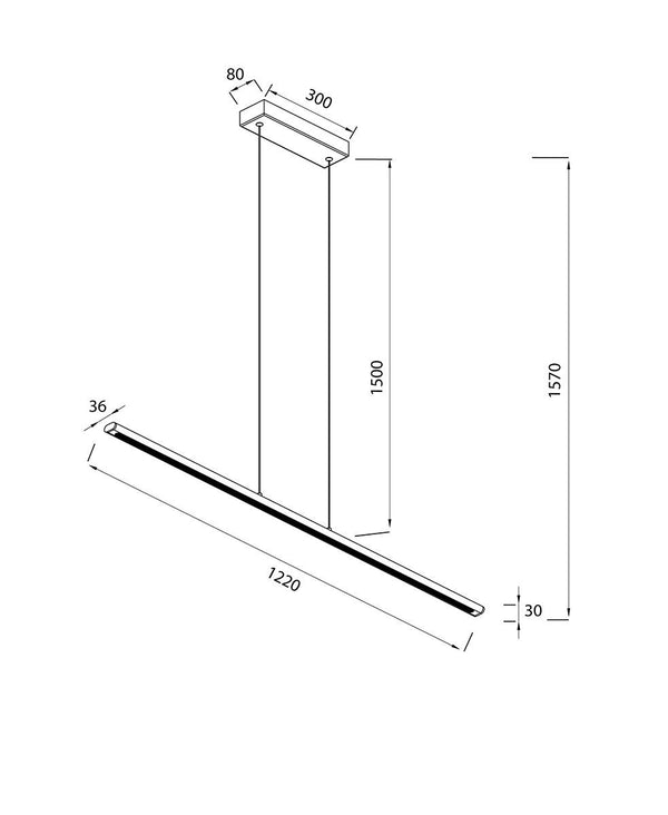 Lineal 122 cm Siyah Sarkıt