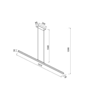 Lineal 150 cm Mat Altın Sarkıt