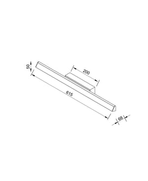 Lineal 60 cm Mat Altın Aplik