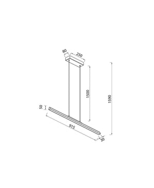 Lineal 90 cm Mat Altın Sarkıt