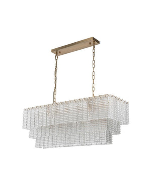 Malia 103 cm Dikdörtgen Cam Avize