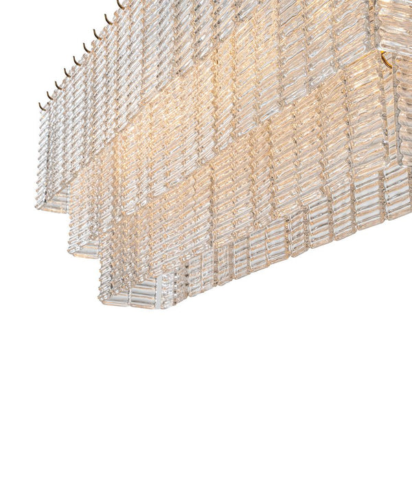 Malia 103 cm Dikdörtgen Cam Avize