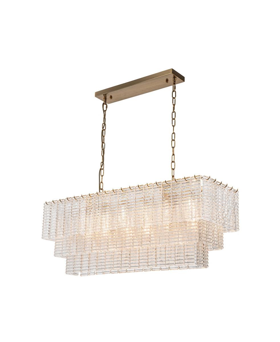 Malia 103 cm Dikdörtgen Cam Avize