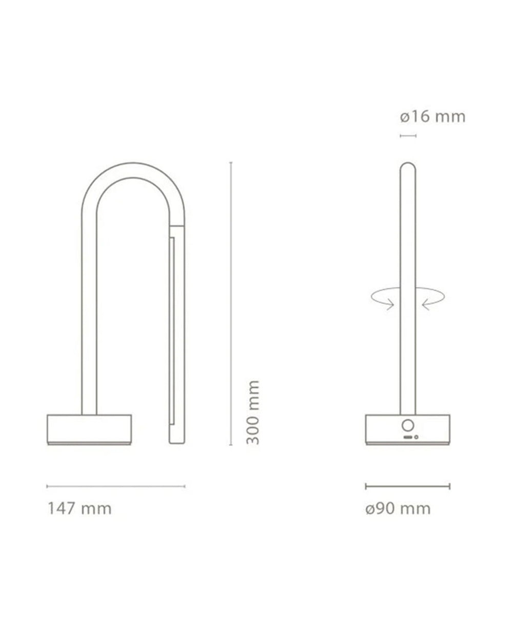 Mini Bow Siyah Şarjlı Masa Lambası