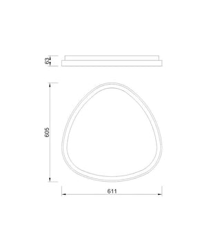 Niseko II - Kumandalı 61 cm Siyah Renk Plafonyer