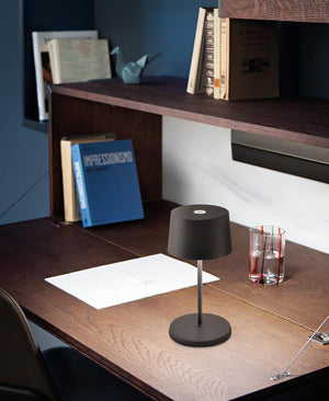 Olivia Pro Mini Şarjlı Masa Lambası - Koyu Gri