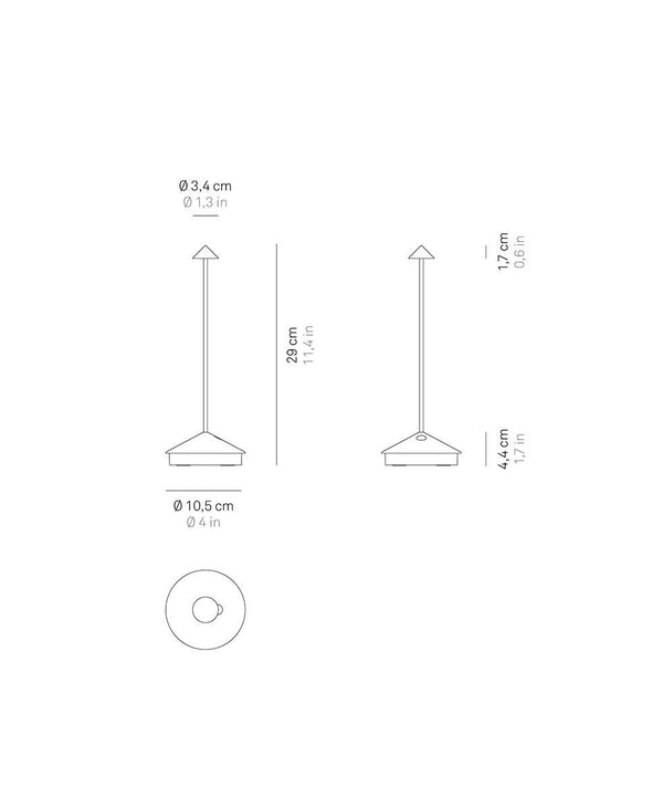 Pina Pro Şarjlı Masa Lambası - Koyu Gri