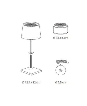 Poldina Classic Şarjlı Masa Lambası - Beyaz