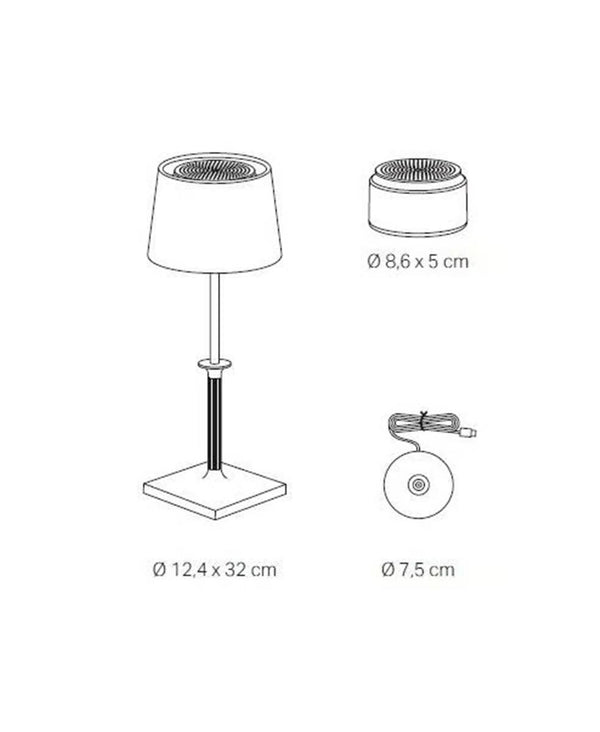 Poldina Classic Şarjlı Masa Lambası - Beyaz