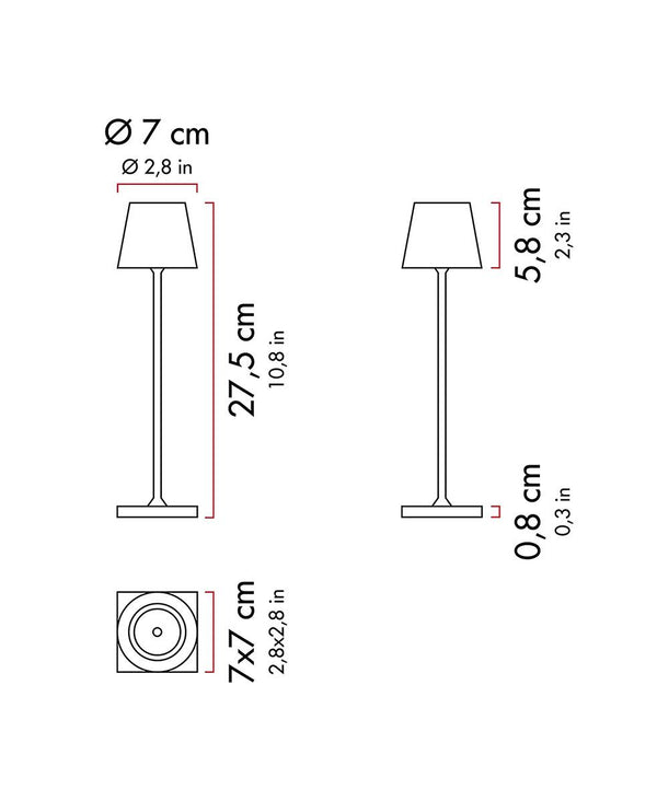 Poldina Micro Şarjlı Masa Lambası - Altın Rengi