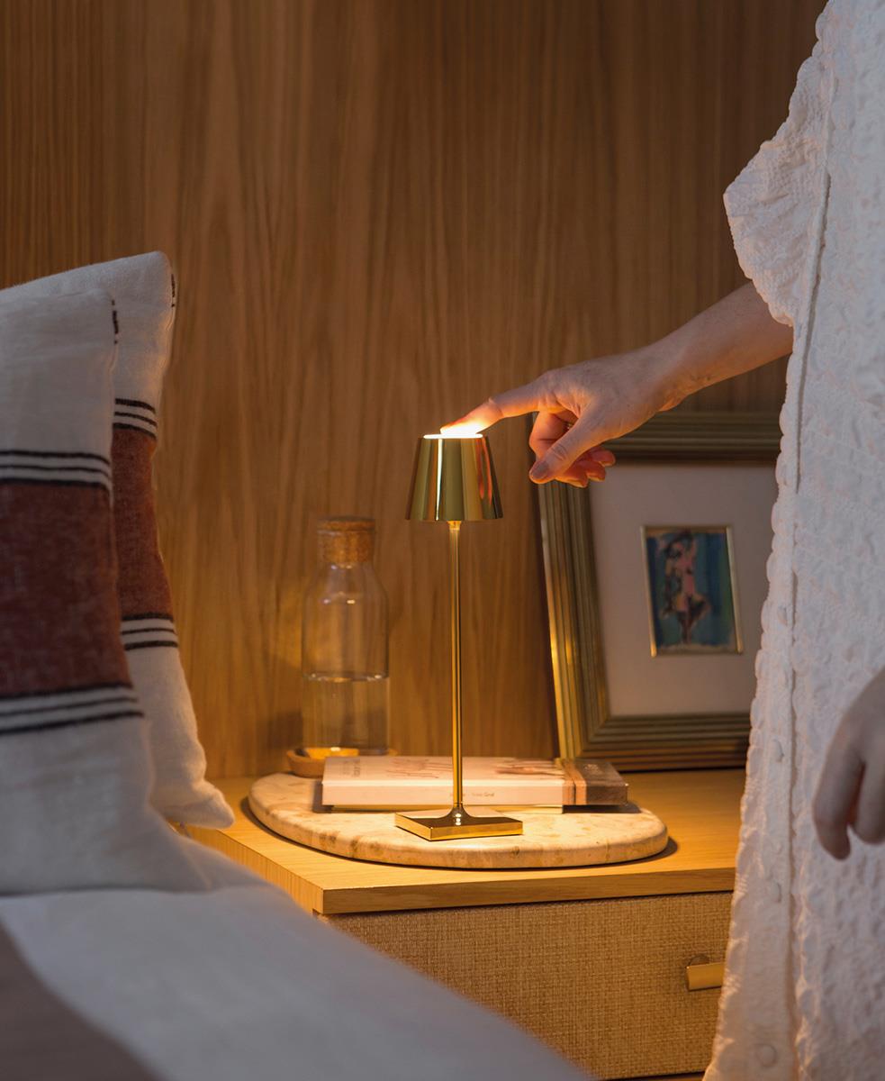 Poldina Micro Şarjlı Masa Lambası - Altın Rengi