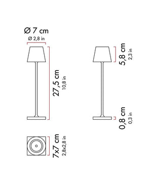Poldina Micro Şarjlı Masa Lambası - Kahverengi