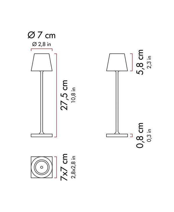 Poldina Micro Şarjlı Masa Lambası - Kahverengi