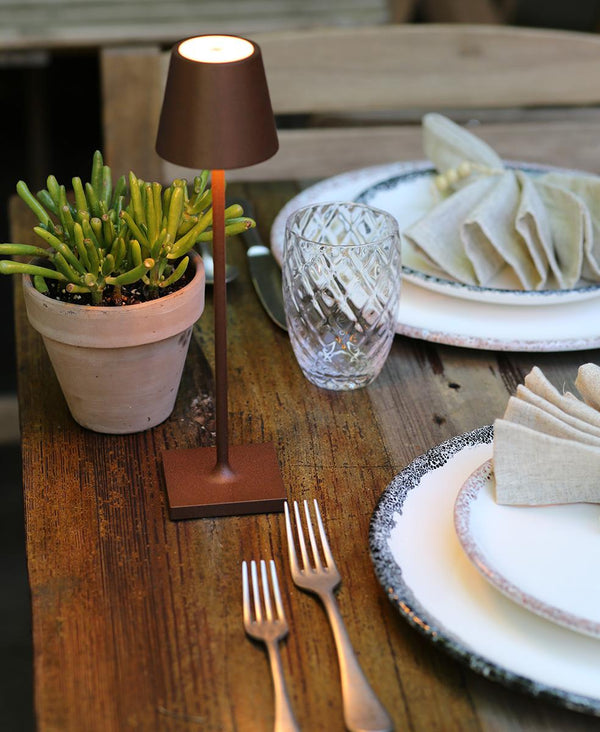 Poldina Micro Şarjlı Masa Lambası - Kahverengi