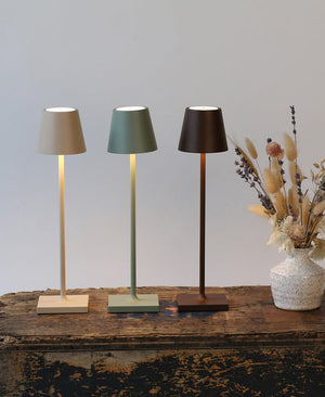 Poldina Micro Şarjlı Masa Lambası - Kahverengi