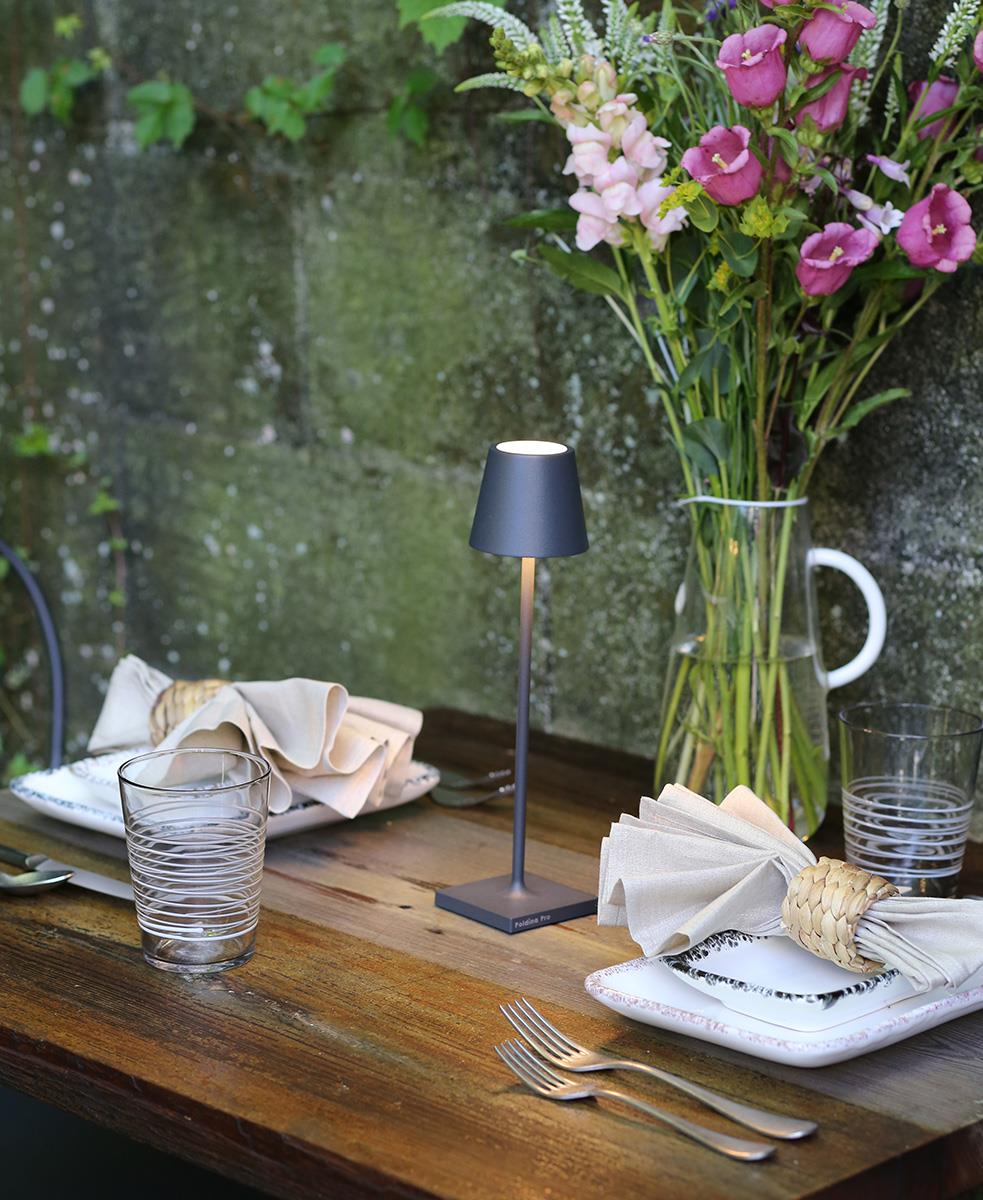 Poldina Micro Şarjlı Masa Lambası - Koyu Gri