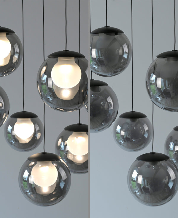 Pure Popup Round Mystic Grey Pendant