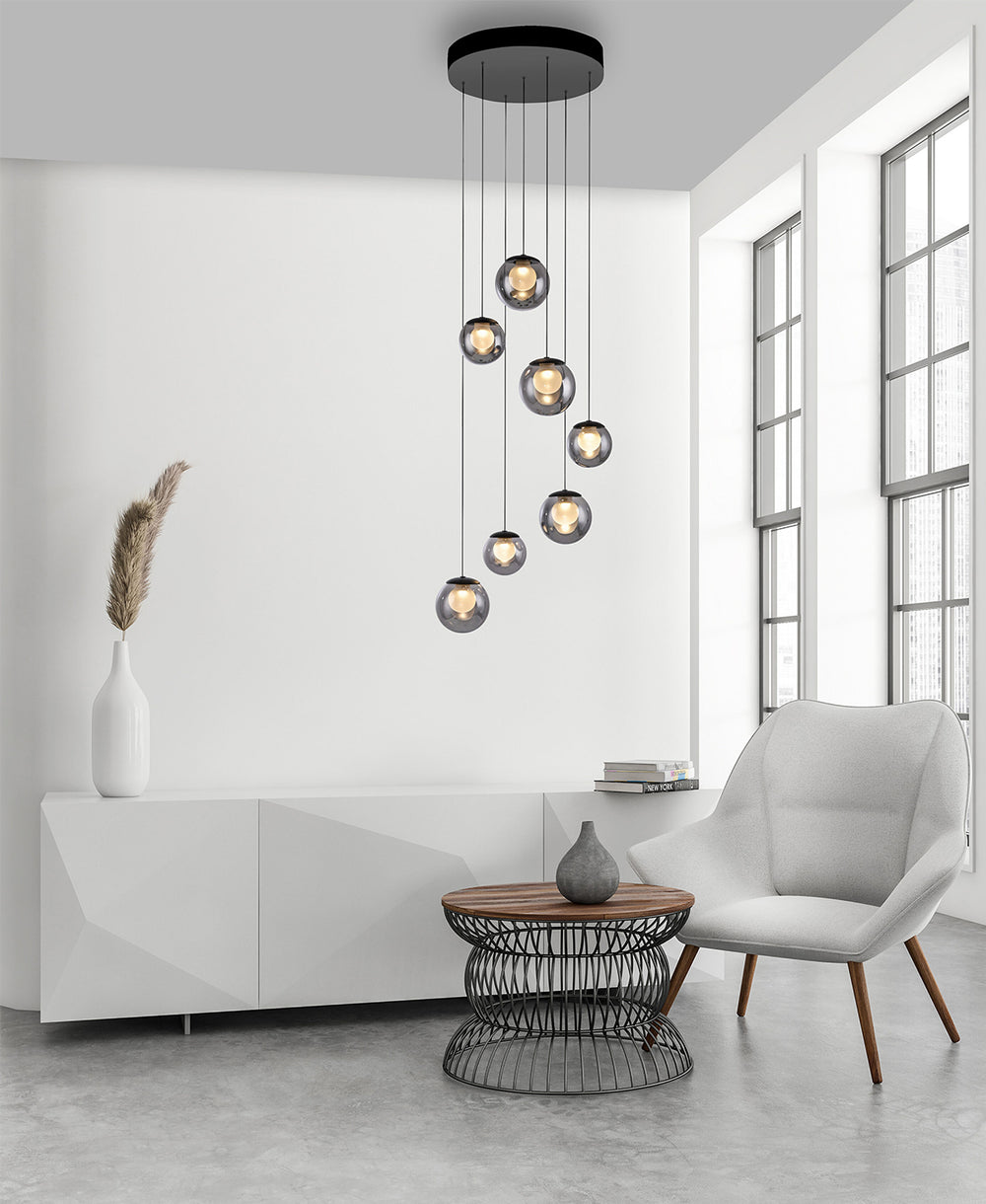Pure Popup Round Mystic Grey Pendant