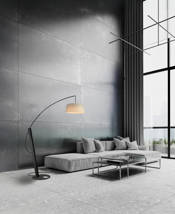 Ricca Gray Hat Floor Lamp