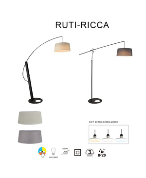 Ricca Gray Hat Floor Lamp