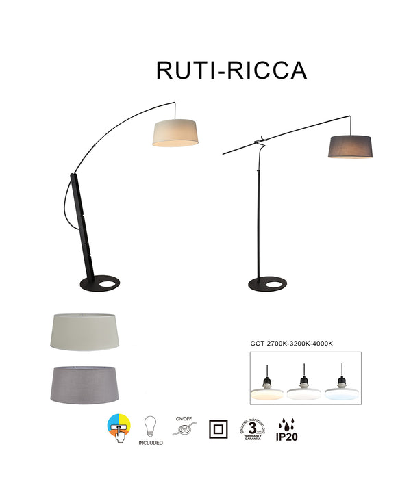 Ricca Gray Hat Floor Lamp