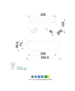 SAL İKİLİ APLİK / PLAFONYER