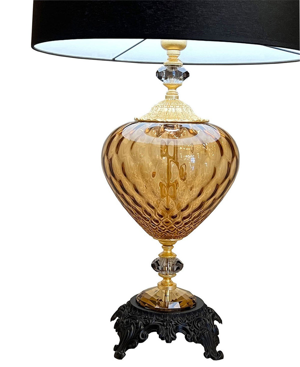 SATIN AMBER / SİYAH ABAJUR