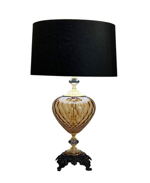 SATIN AMBER / SİYAH ABAJUR