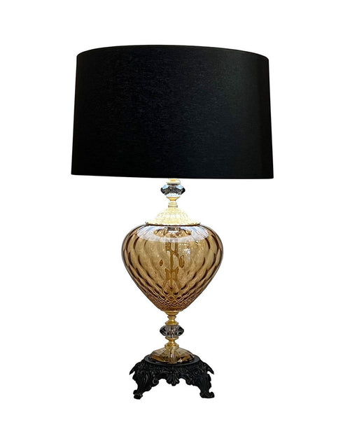 SATIN AMBER / SİYAH ABAJUR