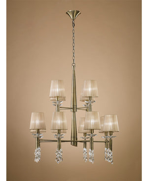 TIFFANY 8+4 KOLLU BRONZ AVİZE