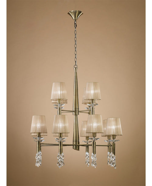 TIFFANY 8+4 KOLLU BRONZ AVİZE