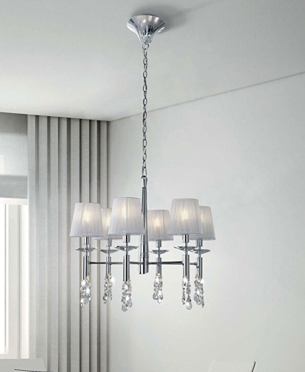 Tiffany 6 Kollu Krom Avize