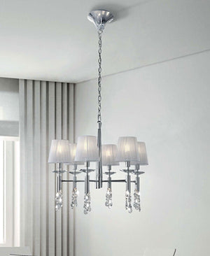 Tiffany 6 Kollu Krom Avize